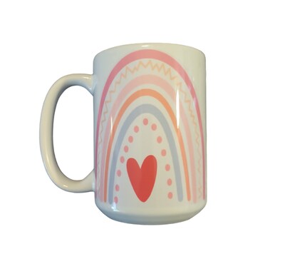 Rainbow Love 15 oz. Sublimation Ceramic Coffee Mug - image1